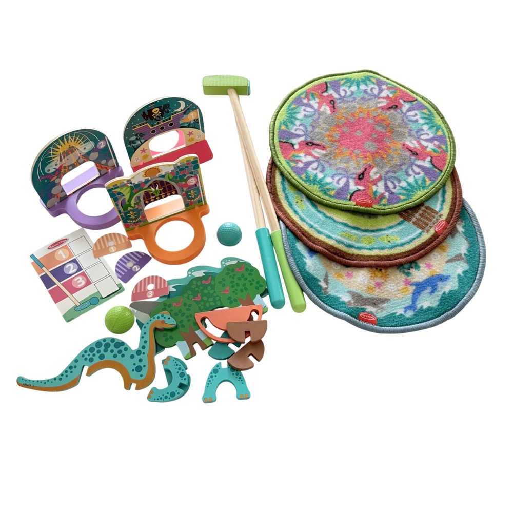 Melissa & Doug Fun at the Fair! Mini Golf Play Set - 3 Multi-Themed Holes/Wooden